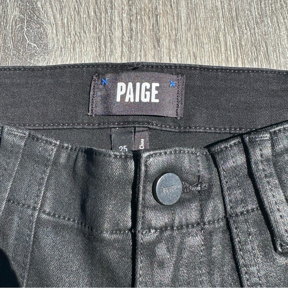 Paige mayslie straight ankle black fog luxe coating jeans - Picture 5 of 7